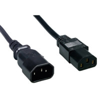 

Comprehensive 12' PC Power Extension Cord, IEC 320C14 to IEC 320C13, 18/3 SVT, Black