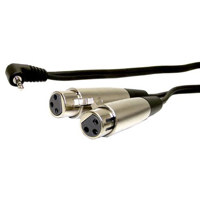

Comprehensive 2' Standard Series General Purpose Right Angle Stereo Mini to 2 XLR Female Cable