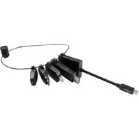 

Comprehensive Adapter Ring with 5x Adapters, Includes Mini-DisplayPort, DisplayPort, HDMI-C, HDMI-D and USB-C Adapter