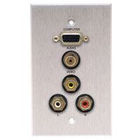 

Comprehensive Single Gang Wallplate, HD15, Stereo Mini, 3RCA -Passthru, Kydex Black