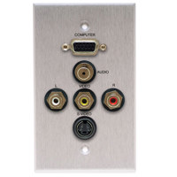 

Comprehensive Single Gang Wallplate, HD15, Stereo Mini, S-Video, 3RCA -Passthru, Kydex Ivory