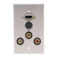 

Comprehensive Single Gang Wallplate, HD15, S-Video, 3RCA-Passthru, Kydex Black
