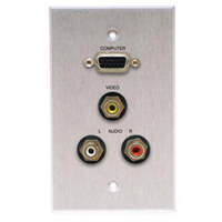 

Comprehensive Single Gang Wallplate, HD15, 3RCA-Passthru, Kydex Black