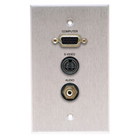 

Comprehensive Single Gang Wallplate, HD15, S-Video, RCA-Passthru, Kydex Black