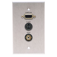 

Comprehensive Single Gang Wallplate, HD15, S-Video, 1RCA -Solder, Anodized Black