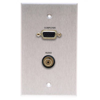 

Comprehensive Single Gang Wallplate, HD15, Stereo Mini -Passthru, Kydex Black