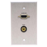

Comprehensive Single Gang Wallplate, HD15, 1RCA -Solder, Anodized Clear