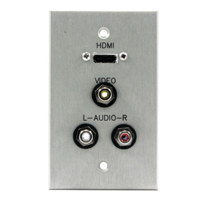 

Comprehensive Single Gang Wallplate, HDMI Female(1) and 3 RCA Component Passthru, Anodized Black