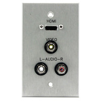 

Comprehensive Single Gang Wallplate, HDMI Female and 3 RCA Component Passthru, Kydex Black