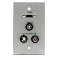 

Comprehensive Single Gang Wallplate, HDMI Female(1) and 3 RCA Component Passthru, Stainless