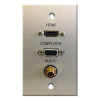 

Comprehensive Single Gang Wallplate, HDMI Female, VGA Female, 3.5mm Stereo Mini Female-Passthru, Stainless Ivory
