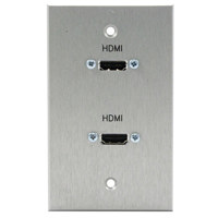 

Comprehensive Single Gang Wallplate, 2 HDMI Female Passthru, Stainless White