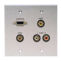 

Comprehensive Double Gang Wallplate, VGA, Stereo Mini , 3RCA -Passthru, Anodized Black