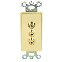 

Comprehensive Single Gang Wallplate Style Insert with RCA(3) Yellow, Red, White-sodler, Ivory Decora