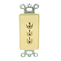 

Comprehensive Single Gang Wallplate Style Insert with 3 RCA Yellow/Red/White-Solder, White Decora