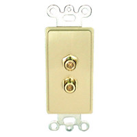 

Comprehensive Single Gang Wallplate Style Insert with RF(2)-Passthru, Ivory Decora