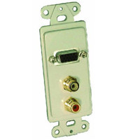 

Comprehensive Single Gang Wallplate Style Insert with HD15F(1), RCA(2)-Passthru, White Decora