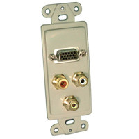 

Comprehensive Single Gang Wallplate Style Insert with HD15F(1), RCA(3)YWR-Passthru, White Decora