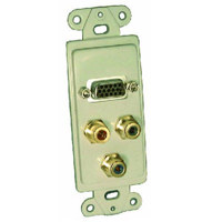 

Comprehensive Single Gang Wallplate Style Insert with HD15F(1), RCA(3)RGB-Passthru, White Decora