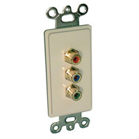 

Comprehensive Single Gang Wallplate Style Insert with 3 RCA RGB-Solder, White Decora