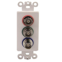 

Comprehensive Single Gang Wallplate Style Insert with BNC(3) RGB-Passthru, White Decora