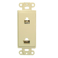 

Comprehensive Single Gang Wallplate Style Insert with 2 RJ11 Passthru, Almond Decora