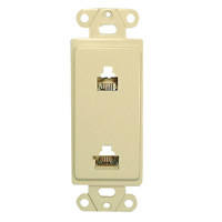 

Comprehensive Single Gang Wallplate Style Insert with 2 RJ11 Passthru, Ivory Decora