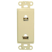 

Comprehensive Single Gang Wallplate Style Insert with 2 RJ11 Passthru, White Decora