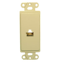 

Comprehensive Single Gang Wallplate Style Insert with RJ45(1)-Passthru, Ivory Decora