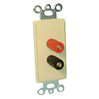 

Comprehensive Single Gang Wallplate Style Insert with Binding Post Pair-Passthru, White Decora