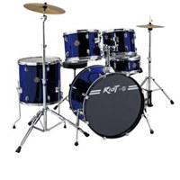 

Dixon Riot 522 5-Piece Drum Set, Includes 9x12"/10x13" Tom, Floor Tom, 16x22" Bass Drum, 5.5x14" Matching Snare, Mounted Tom Holder, Sticks, Dark Blue