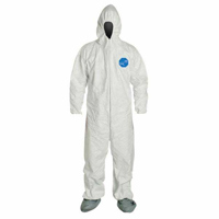 

DiVal Tyvek Coverall with Hood and Boot, 2XL, 25/Case, White