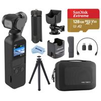 

DJI Osmo Pocket 3-Axis Gimbal Stabilized Handheld Camera - With Osmo Pocket Desk Set- Ulanzi OP-2 Desktop Charger Base, Ulanzi MT-05 Mini Tripod, 64GB U3 microSDXC Memory Card, Microfiber Cloth