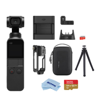 

DJI Osmo Pocket 3-Axis Gimbal Stabilized Handheld Camera - Bundle With PGYTECH Carrying Case, 64GB MicroSDXC Card, DJI Expansion Kit, FotoPro UFO 2 Flexible Tripod, Polar Pro Tripod Mount, Cloth