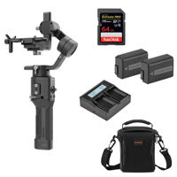 

DJI Ronin-SC Gimbal Stabilizer With Sony Kit Bundle With Photo Video Bag Black, 2 Pack Green Extreme NP-FW50 Li-Ion Battery Pack, Dual Charger, 64GB SDXC U3 Card