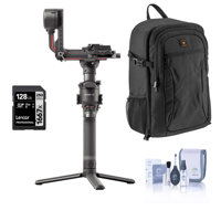 

DJI RS 2 Gimbal Stabilizer Bundle with Backpack, 128GB SD Card, Cleaning Kit