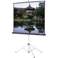

Da-Lite Picture King Tripod Mounted Projection Screen with Black Carpeted Housing, 96x96", 136" Diagonal, Matte White Surface.