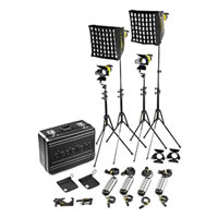 

Dedolight LED Standard 4-Bicolor Light Kit, Includes 4x DLED4.1-BI LED Light Head, 4x DT4-BI 90-260V AC Power Supply, 4x DPLS Light Shield Ring & 4x Light Stand