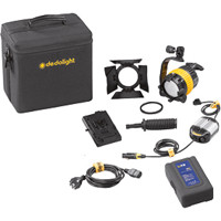 

Dedolight Bicolor LED Basic 1-Light Kit, Includes DLED4-BI LED Light, DT4-BI-BAT-AB Battery Power Supply, DSCM Soft Case
