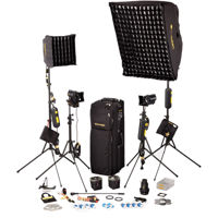 

Dedolight SPS4 4-Light Portable Studio Kit, Includes 2x DLH1X150 Soft Light Head, DLH4 Light Head, DLHM4-300 Light Head, 4x Light Stand, Mini Softbox