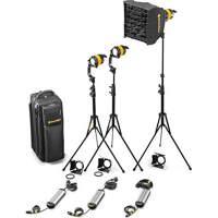 

Dedolight Bi-Color LED 3-Light Basic Kit (AC Operation), Includes 3x DLED4.1-BI LED Light Head, Mini Softbox, 3x Power Supply, 3x Light Stand, Soft Case
