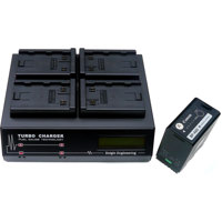

Dolgin Engineering TC400 Four-Position Simultaneous Charger with Digital LCD Display for Canon BP-A30 and BP-A60 Batteries, Built-In Battery Plate
