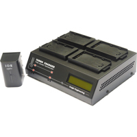 

Dolgin Engineering Four-position Simultaneous Battery Charger with Diagnostics Display for SSL-JVC50 or SWIT S-8I50 Batteries