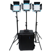 

Dracast Silver Series Foldable LED500 Daylight 3-Light Kit, Includes 3x Light Stands, 3x Power Supply, Sony Style NPF Battery Plates and Carry Case