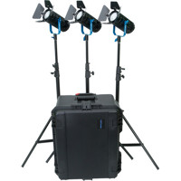 

Dracast Fresnel BoltRay Plus 600 60W LED Bi-Color 3-Light Kit with Sony Battery Plate and Digital Readout, Hard Travel Case