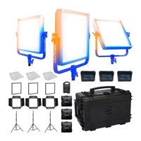 

Dracast Newsroom Plus Series Bi-Color 3-Light Kit, Includes 3x LED1000 Plus LED Light, 3x 90SC Li-Ion Battery, 3x Light Stand, SKB Injection Molded Hard Carrying Case
