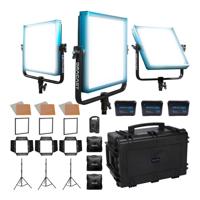 

Dracast Newsroom Plus Series Daylight 3-Light Kit, Includes 3x LED1000 Plus LED Light, 3x 90SC Li-Ion Battery, 3x Light Stand, SKB Injection Molded Hard Carrying Case