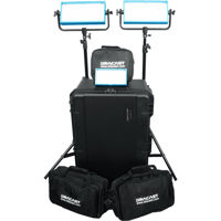 

Dracast Wedding Plus Tungsten 3-Light Kit, Includes 2x LED500 Plus Light, 1x LED200 Plus On-Camera Light, 2x Light Stands, Power Supplies, and Hard Case