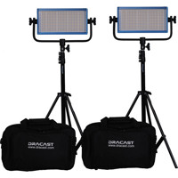 

Dracast Pro Series Interview Bi-Color 3-Light Kit, Includes 2x LED500 V-Mount Bi-Color Lights, 1x LED160A Bi-Color On-Camera Light, 2x 8.7' Light Stands, 2x V-Mount Batteries & Hard Kit Case