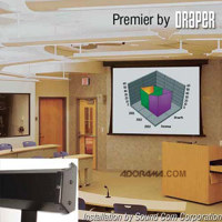 

Draper Premier, NTSC Format Electric Wall or Ceiling Mounted Projection Screen, 60x80", 100" Diagonal, M1300 Matte White.